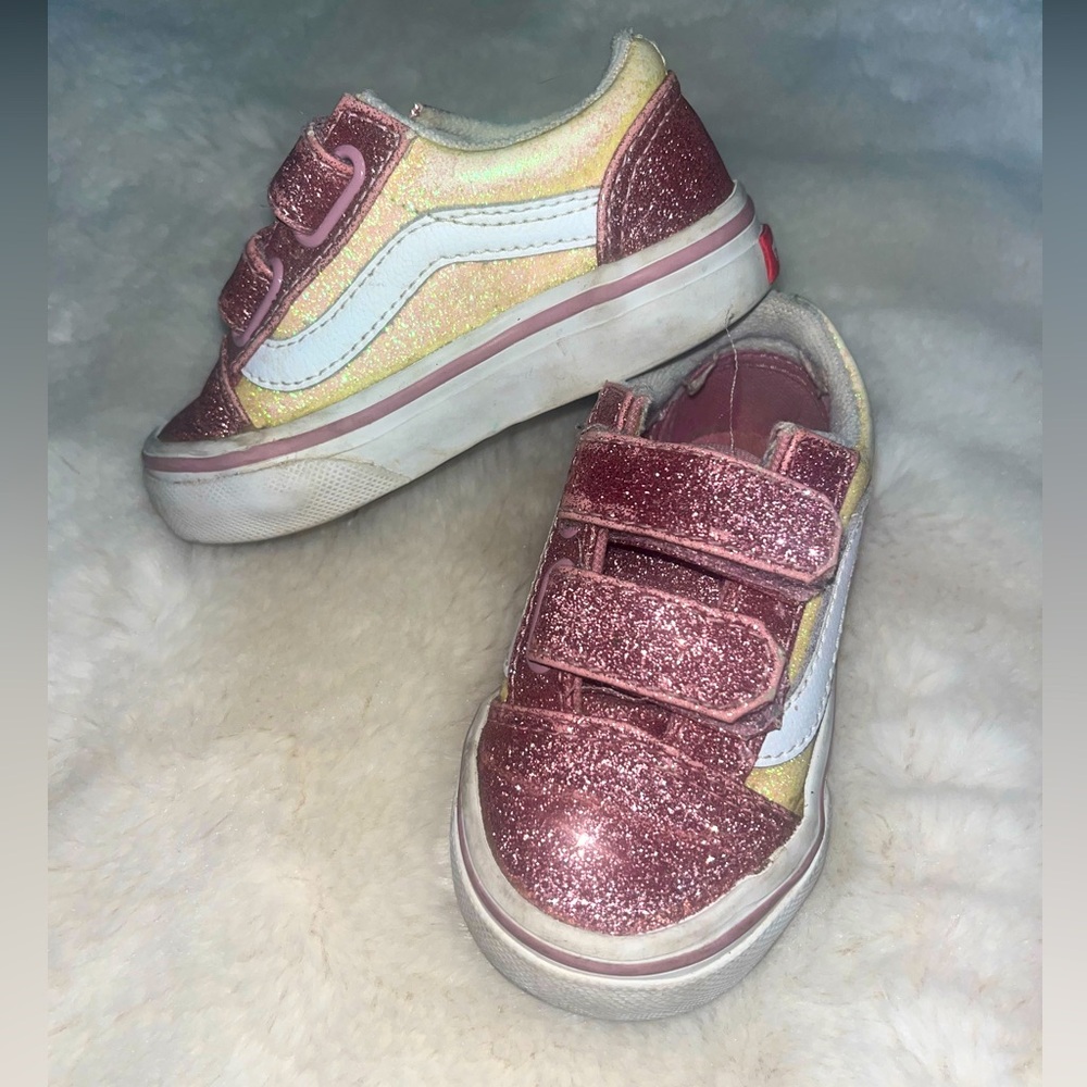Toddler Old Skool Glitter Vans 🌵5